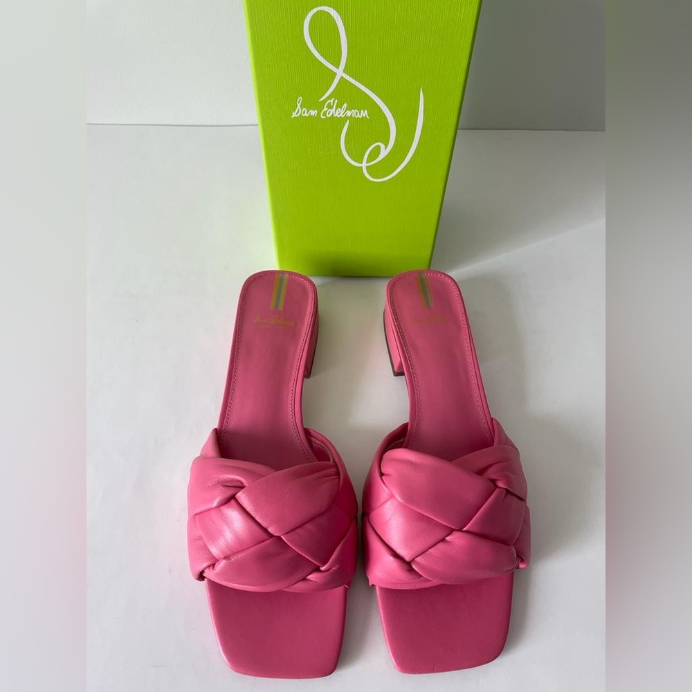 NIB Sam Edelman Dawson Slide Sandal in Carmine Rose - Picture 6 of 9